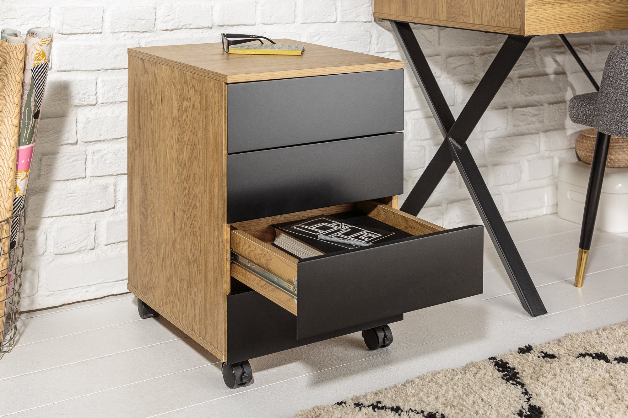 Rolling Container Studio 40cm Oak Look