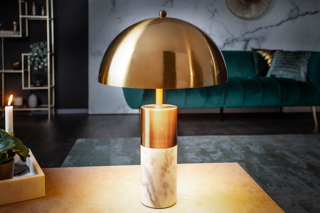 Table Lamp Burlesque Gold White Marble