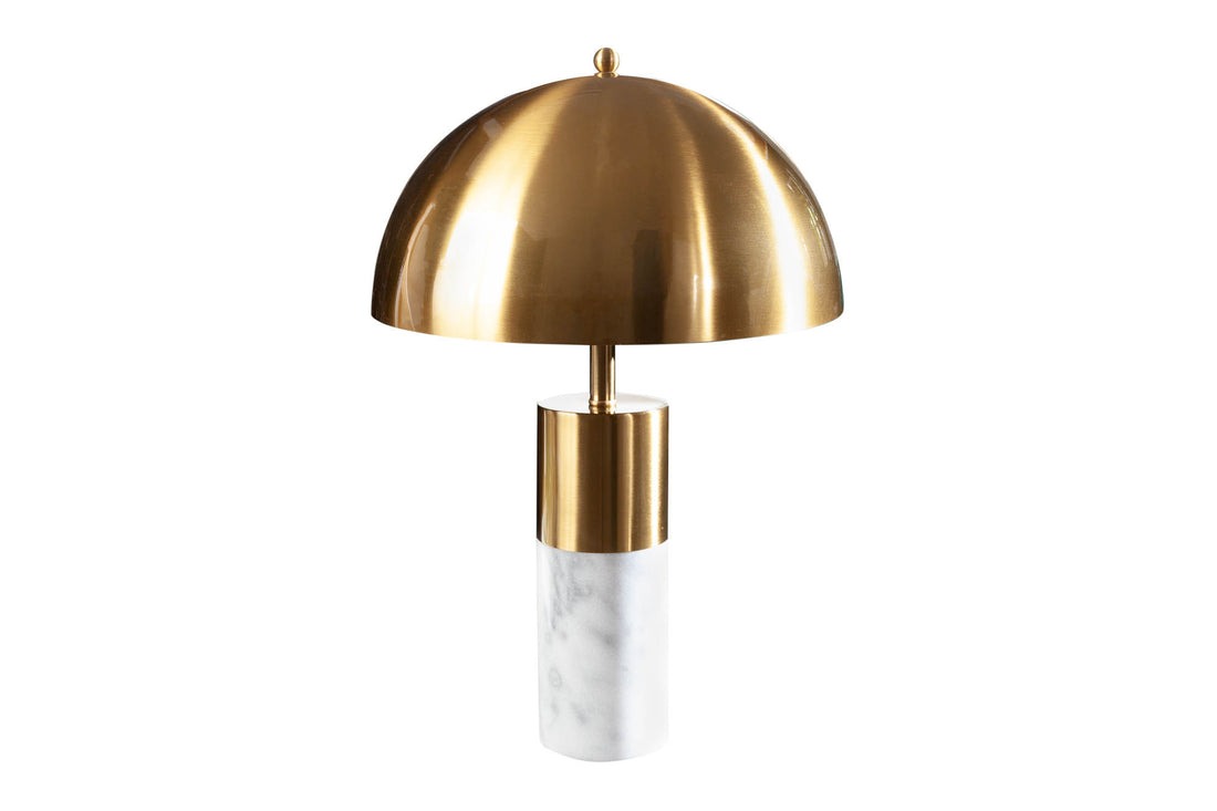 Table Lamp Burlesque 52cm Metal Gold Marble White