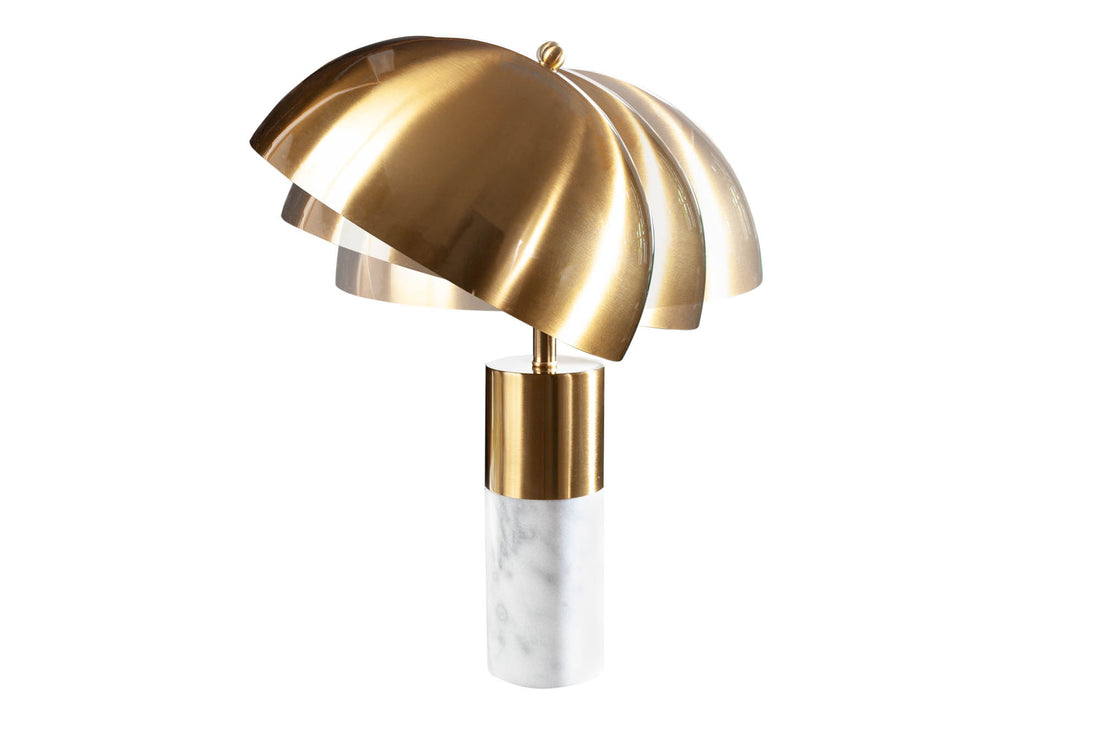Table Lamp Burlesque 52cm Metal Gold Marble White