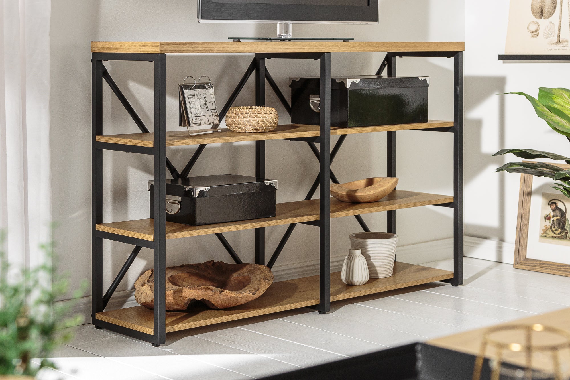 Shelf Rack Studio 110cm Oak Look