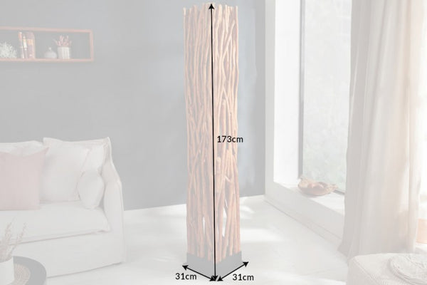 Floor Lamp Nature Art 173cm Longan Wood Natural