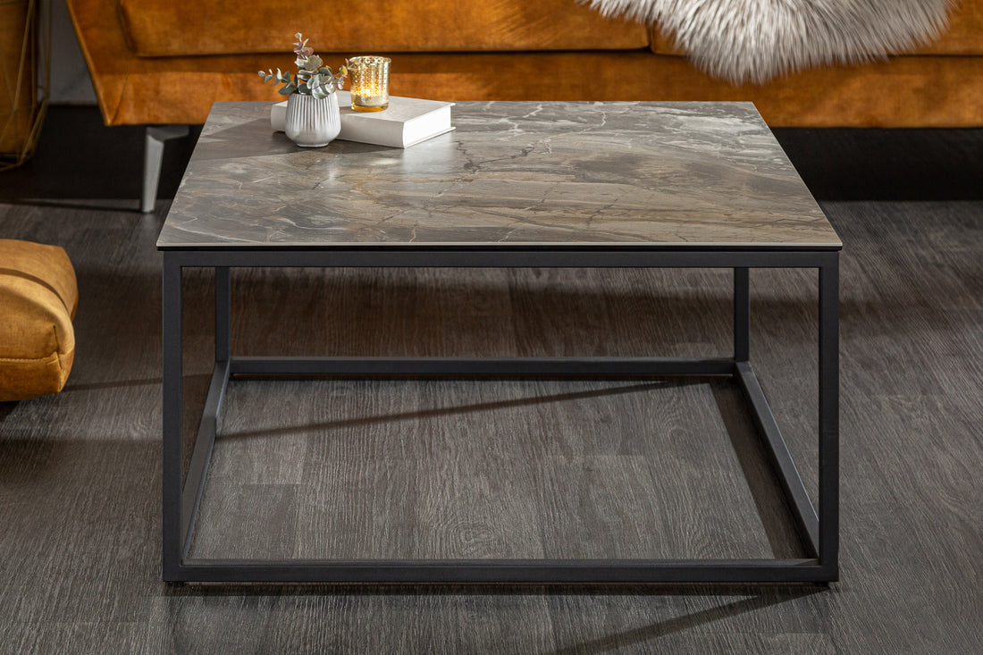 Coffee Table Eclipse 75cm Ceramic Marble Look Taupe