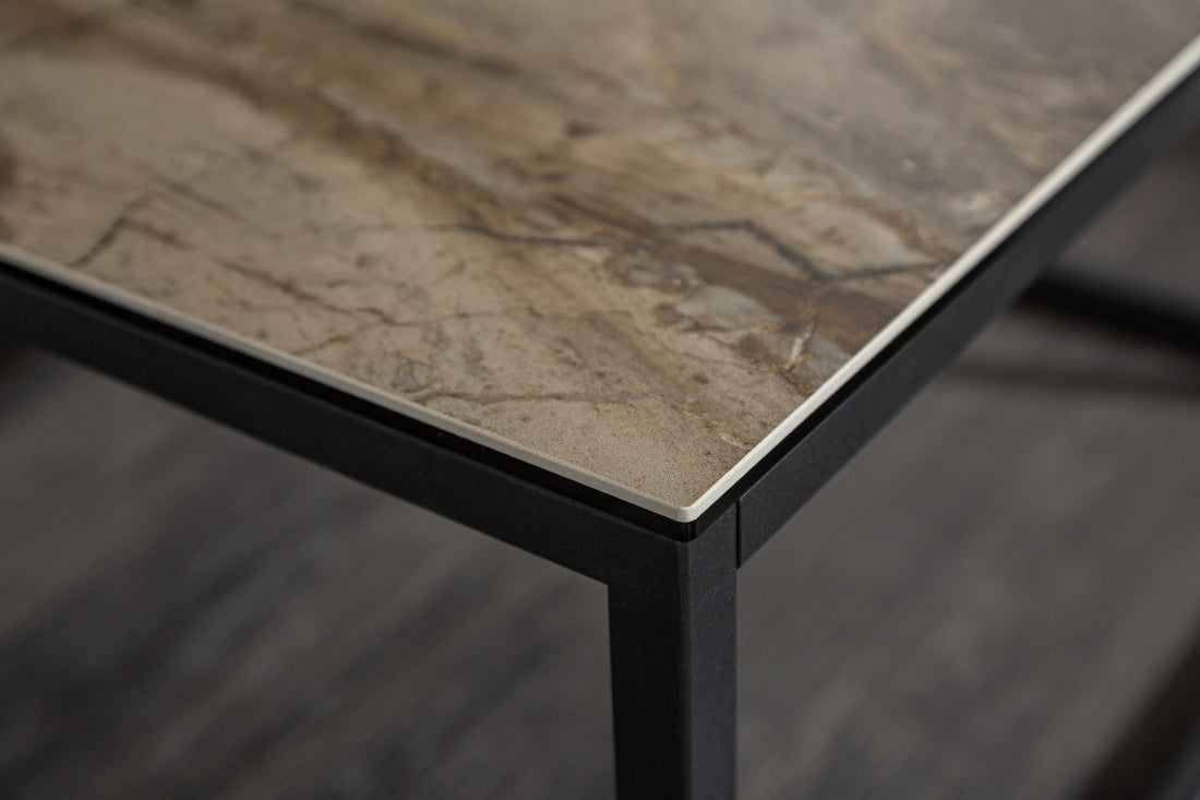 Coffee Table Eclipse 75cm Ceramic Marble Look Taupe