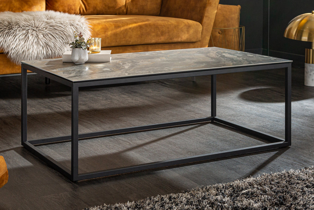 Coffee Table Eclipse 100cm Ceramic Marble Look Taupe