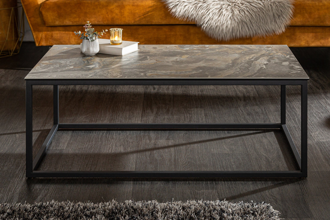 Coffee Table Eclipse 100cm Ceramic Marble Look Taupe
