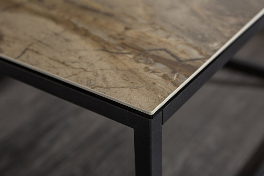 Coffee Table Eclipse 100cm Ceramic Marble Look Taupe