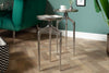 Side Table Abstract Set of 2 Silver