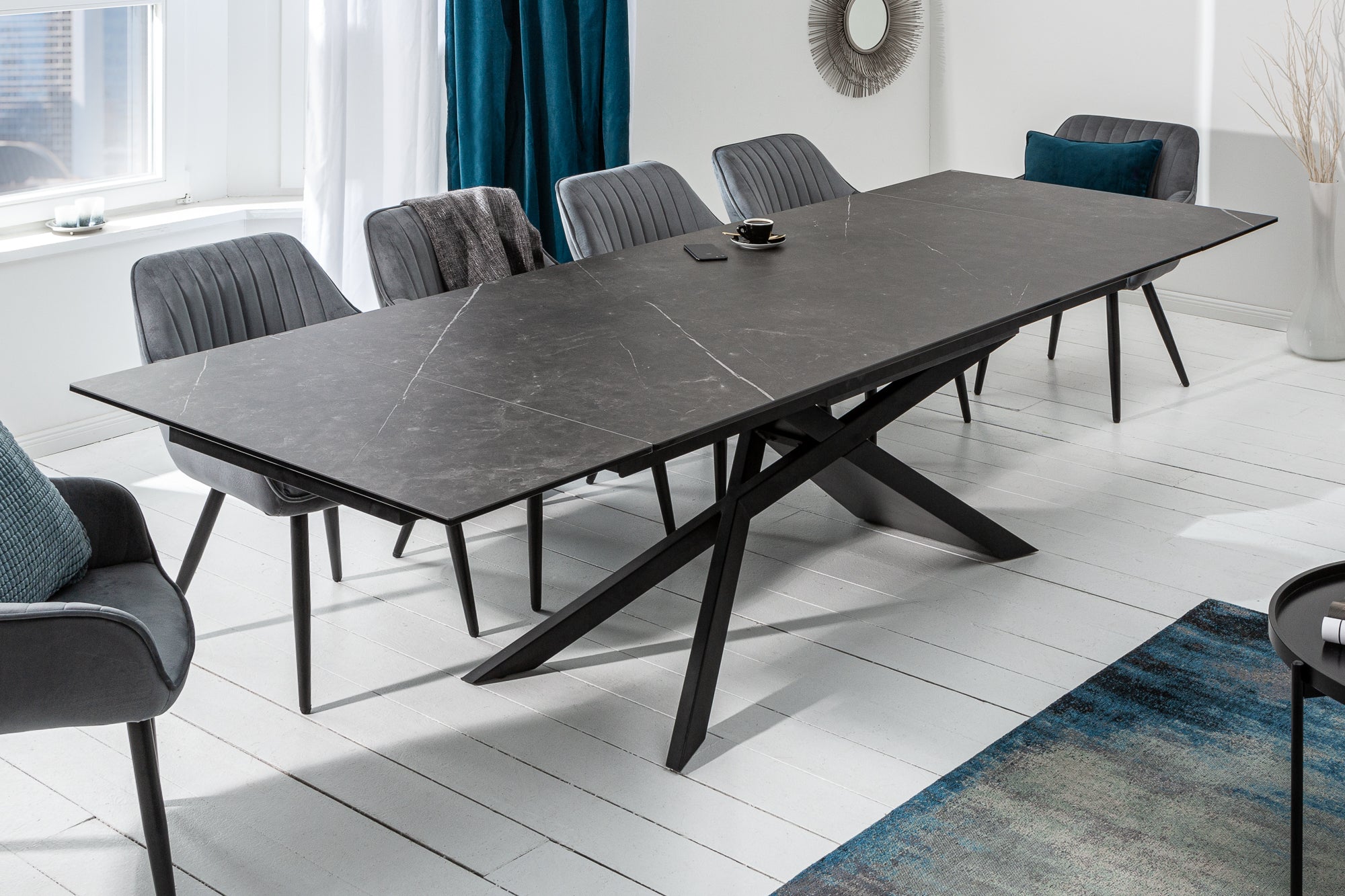 Dining Table Galactic 180-220-260cm Ceramic Graphite Look