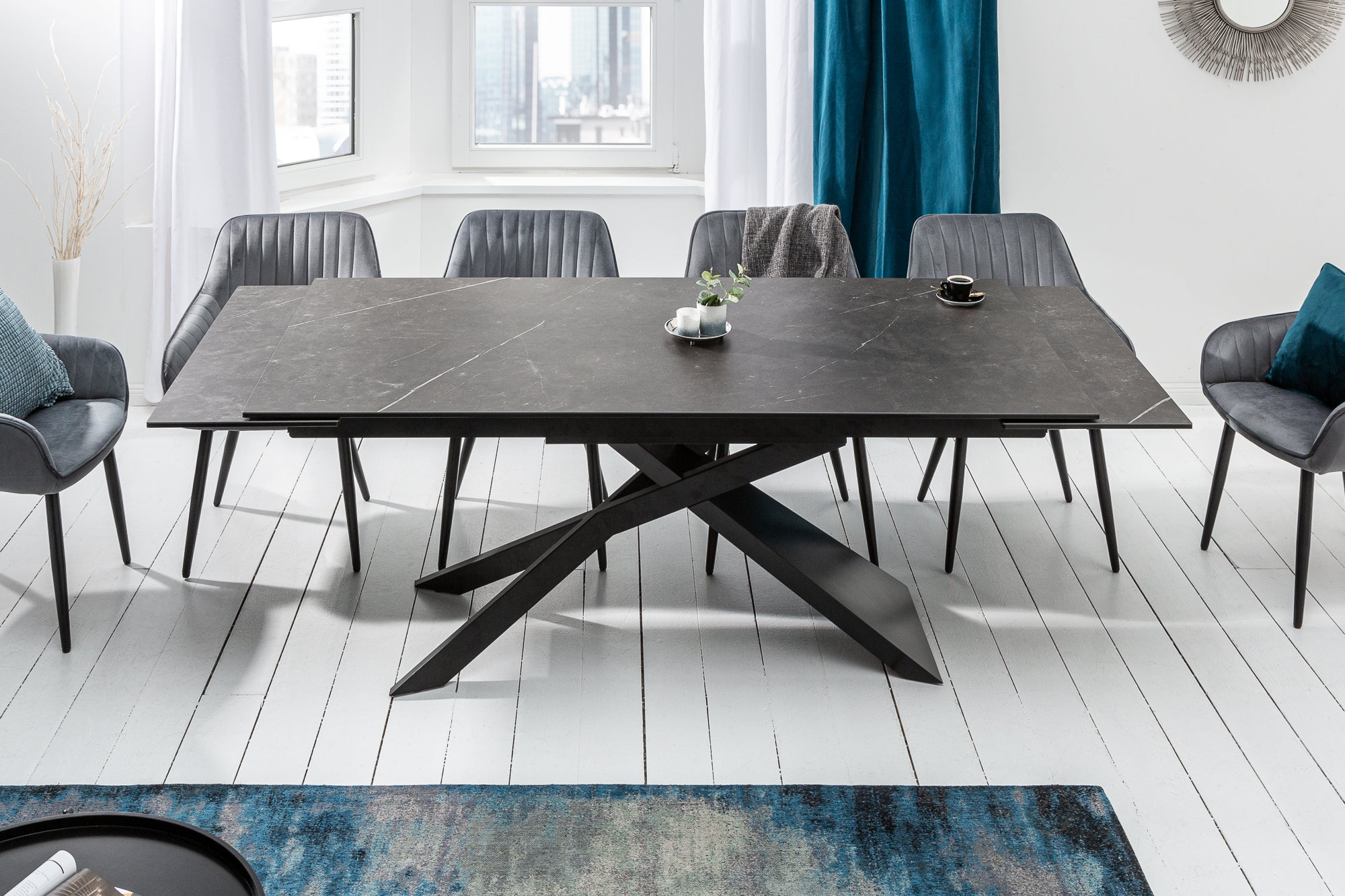 Dining Table Galactic 180-220-260cm Ceramic Graphite Look