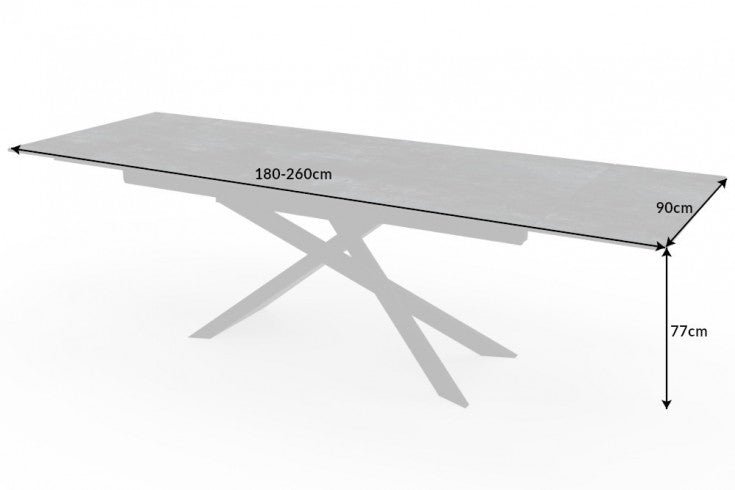 Extendable Dining Table Galactic 180-220-260cm Ceramic Lava Look
