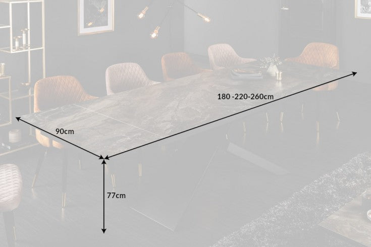 Dining Table Galactic 180-220-260cm Marble Look Ceramic