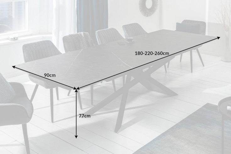 Dining Table Galactic 180-220-260cm Ceramic Graphite Look