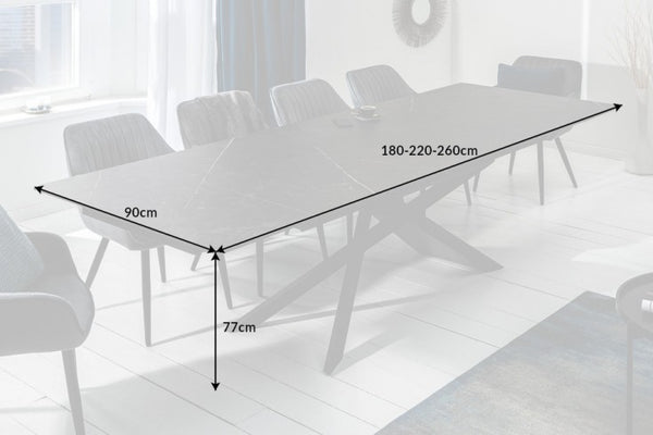Dining Table Galactic 180-220-260cm Ceramic Graphite Look