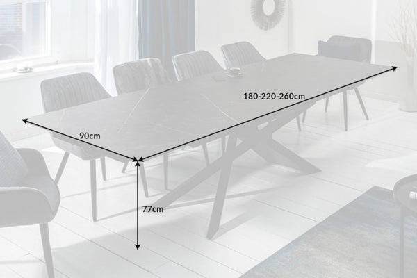Dining Table Galactic 180-220-260cm Graphite Look Ceramic