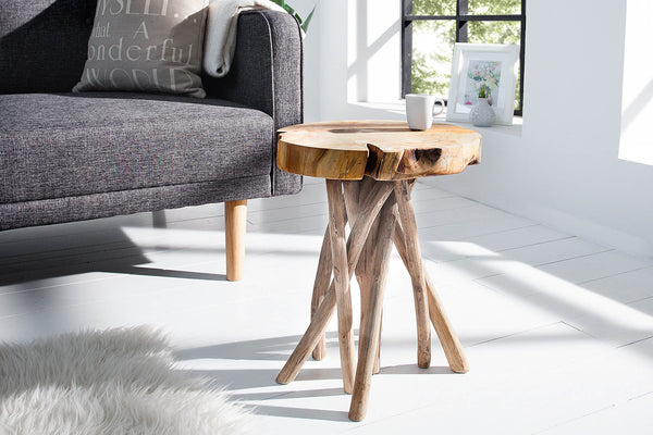 Side Table Root 45cm Teak Wood Brown