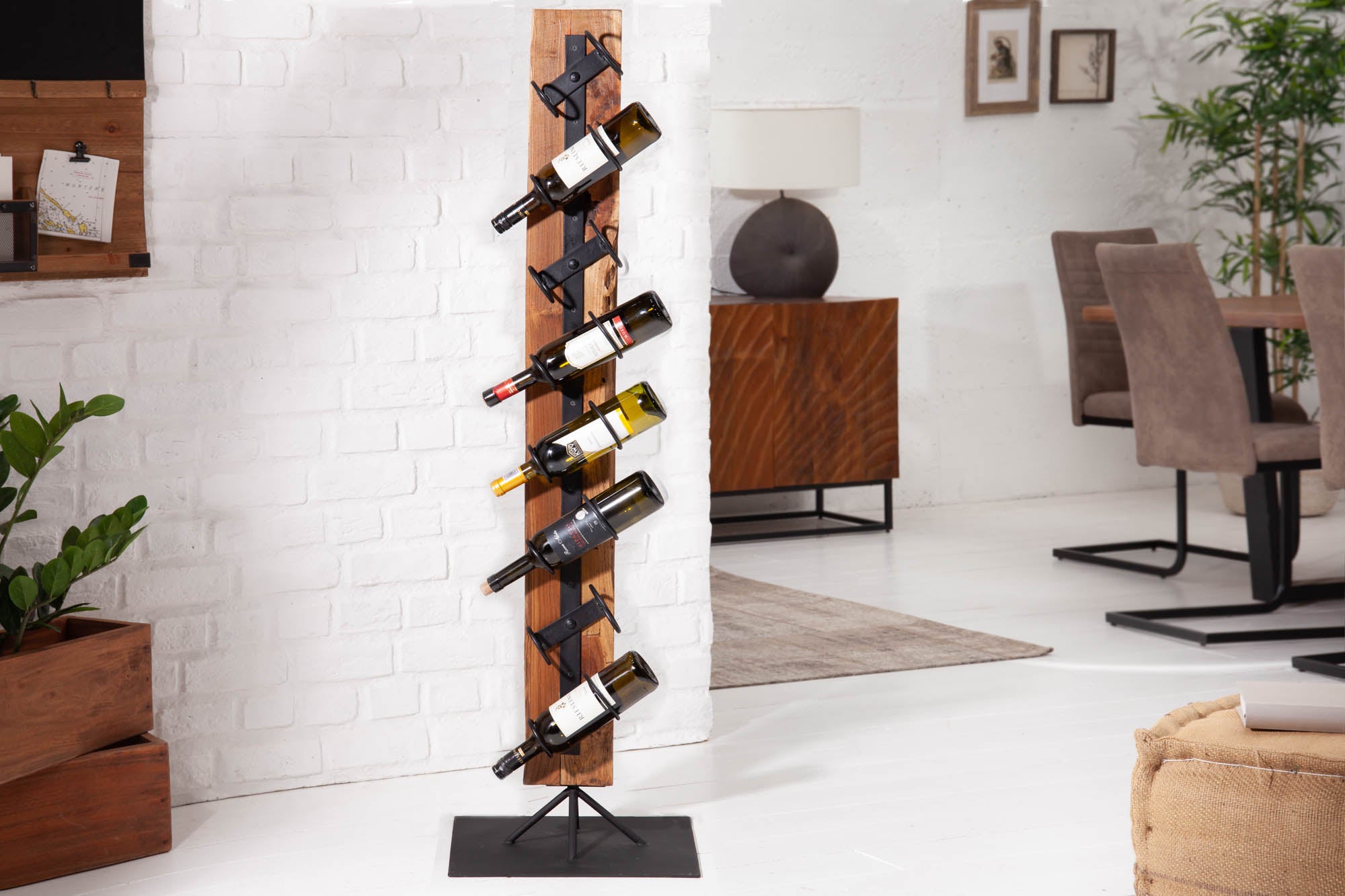 Wine Rack Barracuda 140cm Teak Wood Brown