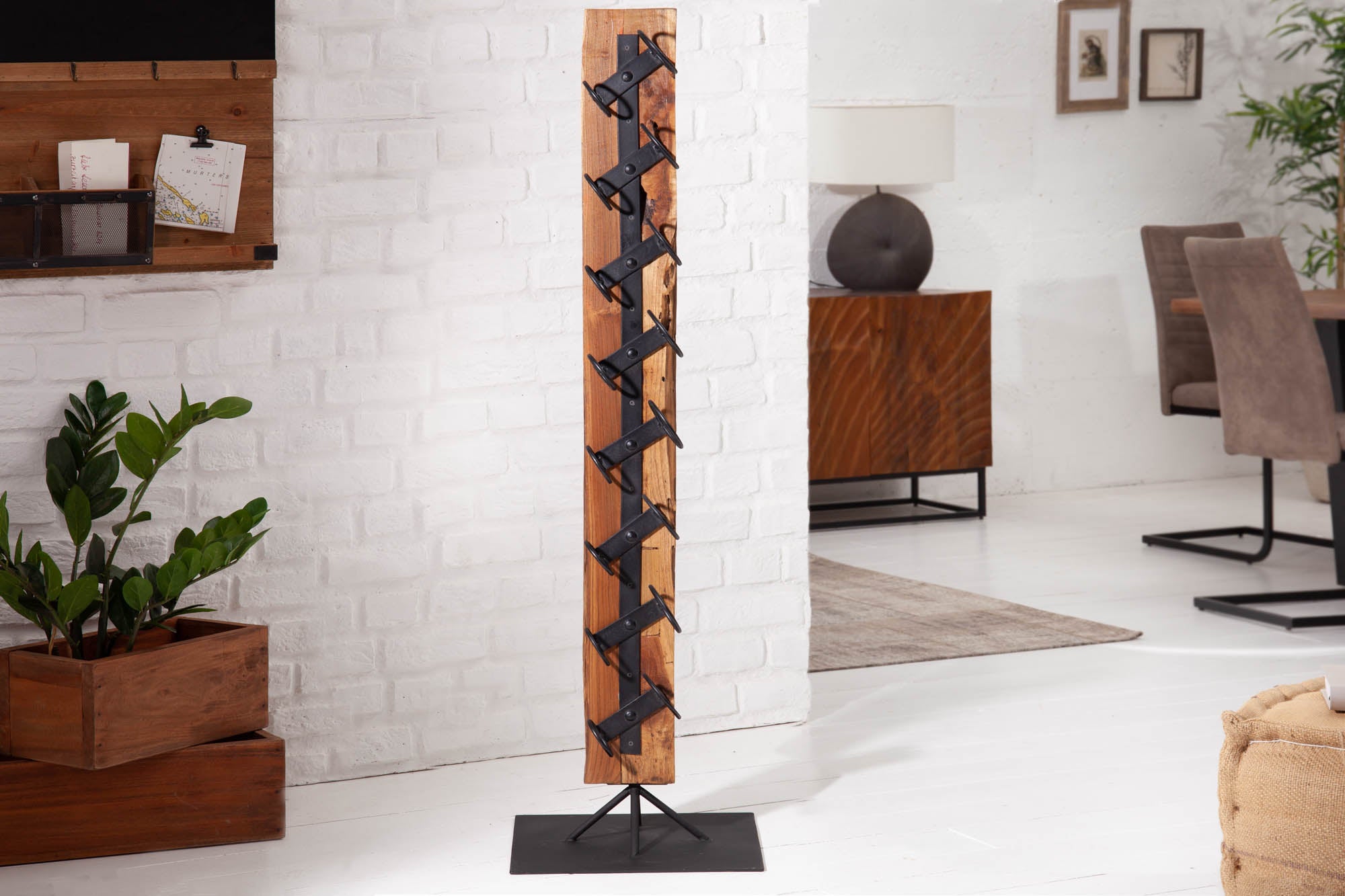 Wine Rack Barracuda 140cm Teak Wood Brown