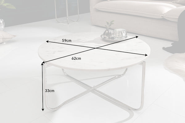 Round Coffee Table Talisman 62cm Marble White