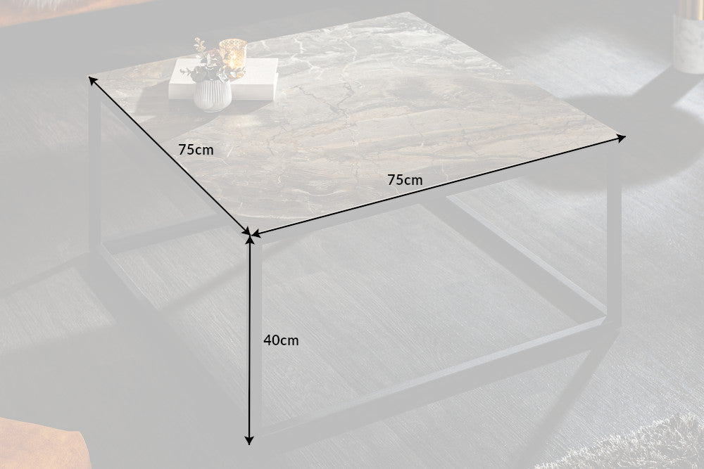 Coffee Table Eclipse 75cm Ceramic Marble Look Taupe
