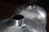 Set Of 2 Vases Oriental 27cm/33cm Metal Silver