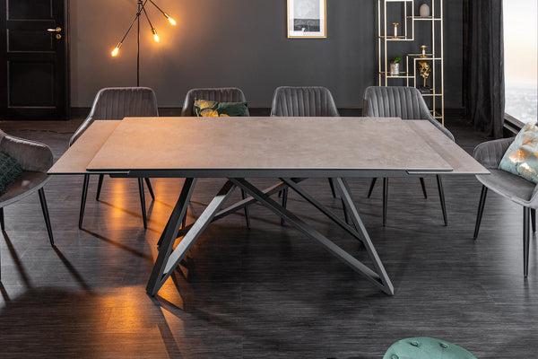 Dining Table Helios 180-220-260cm Ceramic Concrete Look
