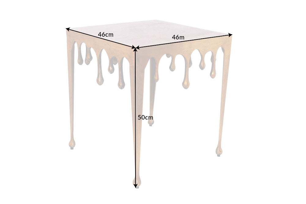 Side Table Liquid Line 50cm Metal Gold