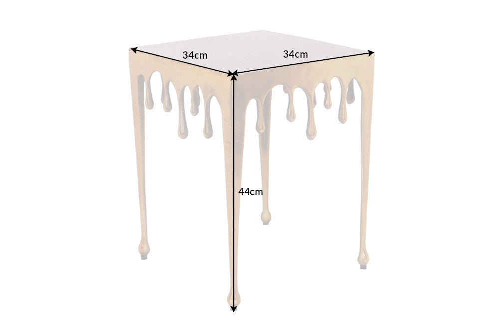 Side Table Liquid Line 44cm Metal Gold