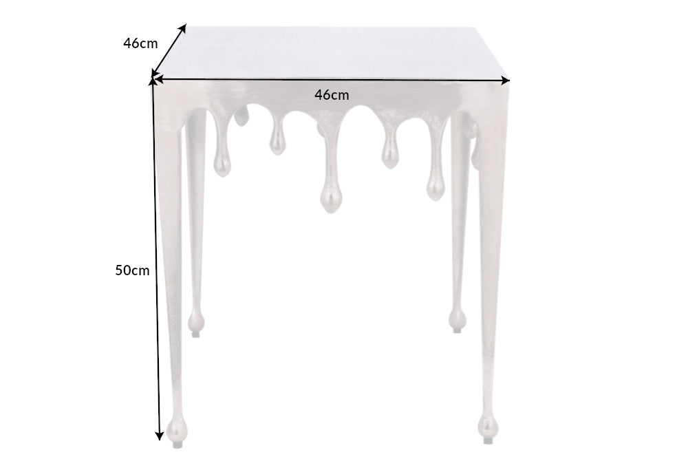 Side Table Liquid Line L 50cm Silver
