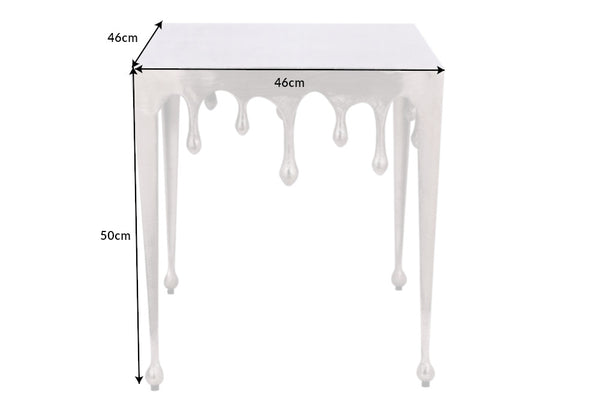 Side Table Liquid Line L 50cm Silver