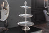 Three Tier Cake Stand Orient 50cm Hammered Aluminium Silver