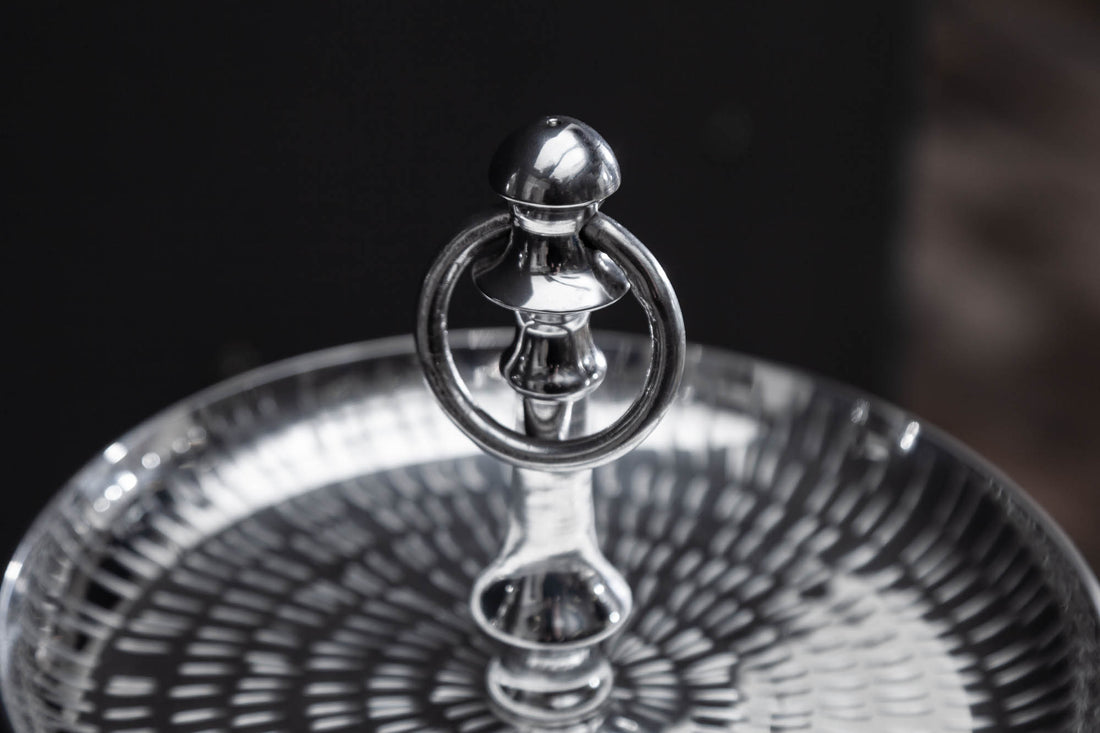 Three Tier Cake Stand Orient 50x30cm Hammered Metal Silver