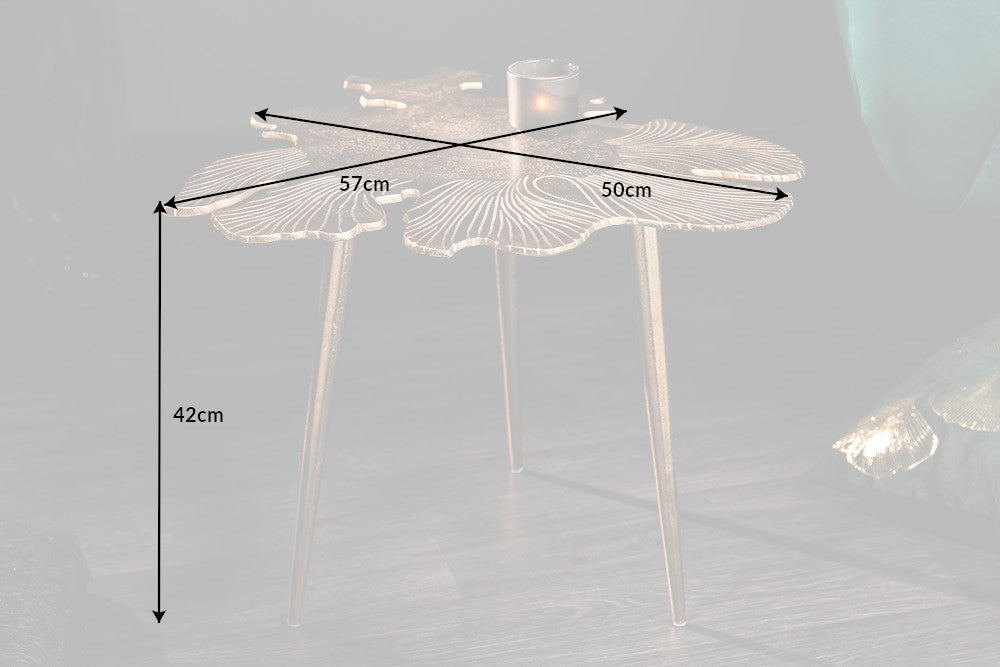 Side Table Blossom 42cm Metal Gold