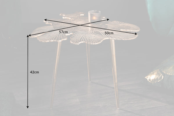 Side Table Blossom 42cm Metal Gold