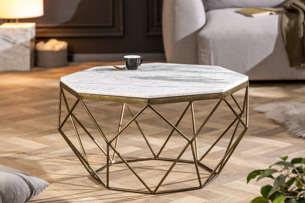 Coffee Table Diamond 70cm Marble White
