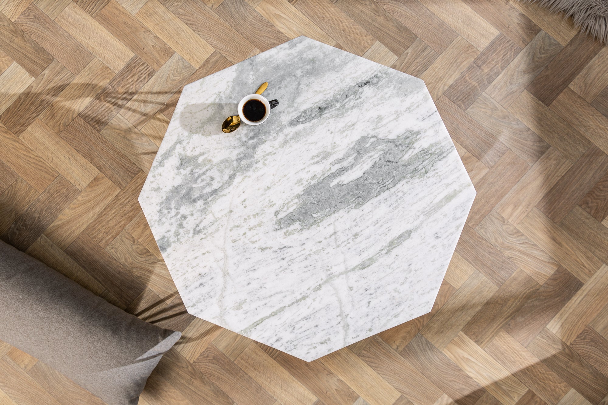 Coffee Table Diamond 70cm Marble White