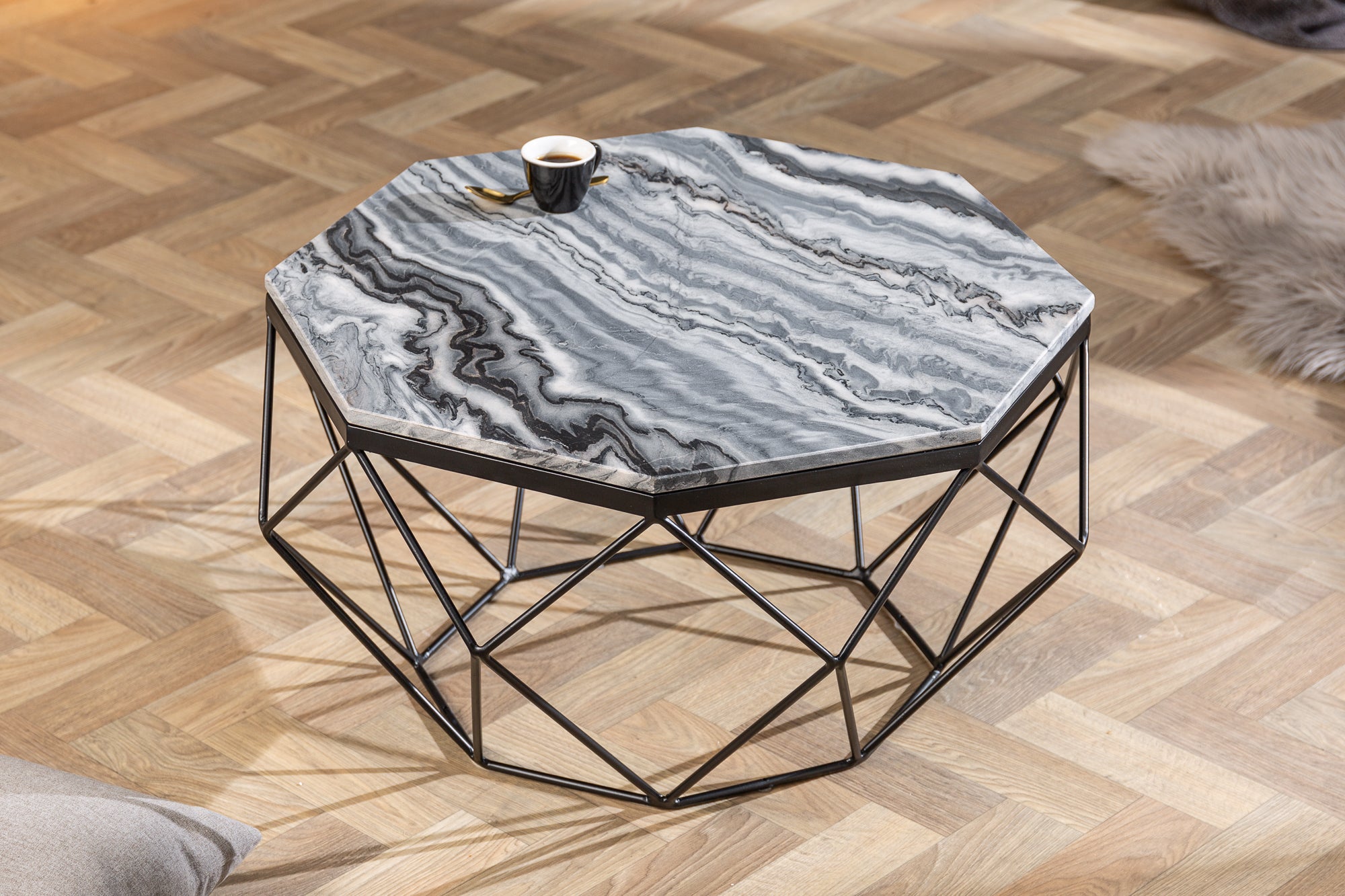 Coffee Table Diamond 70cm Marble Grey