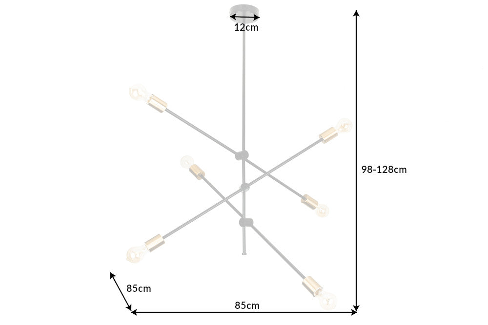 Hanging Lamp Variation 128cm Metal Black Gold