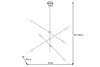 Hanging Lamp Variation 128cm Metal Black Gold
