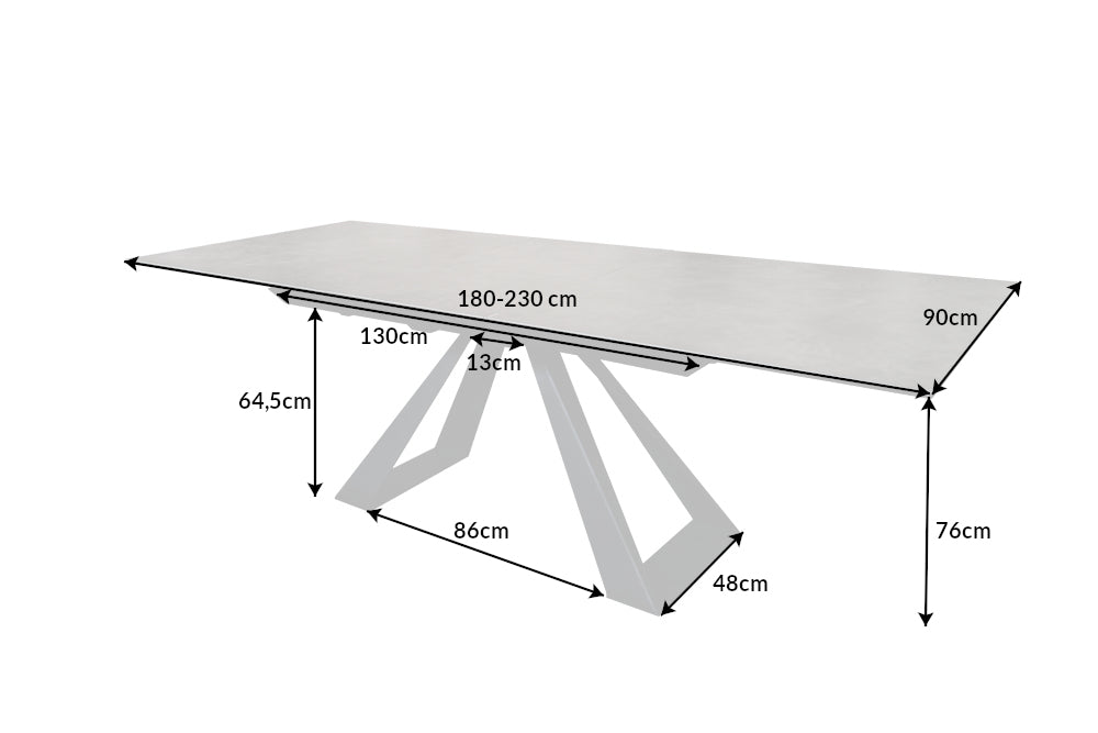 Extendable Dining Table Concord 180-230cm Ceramic Anthracite
