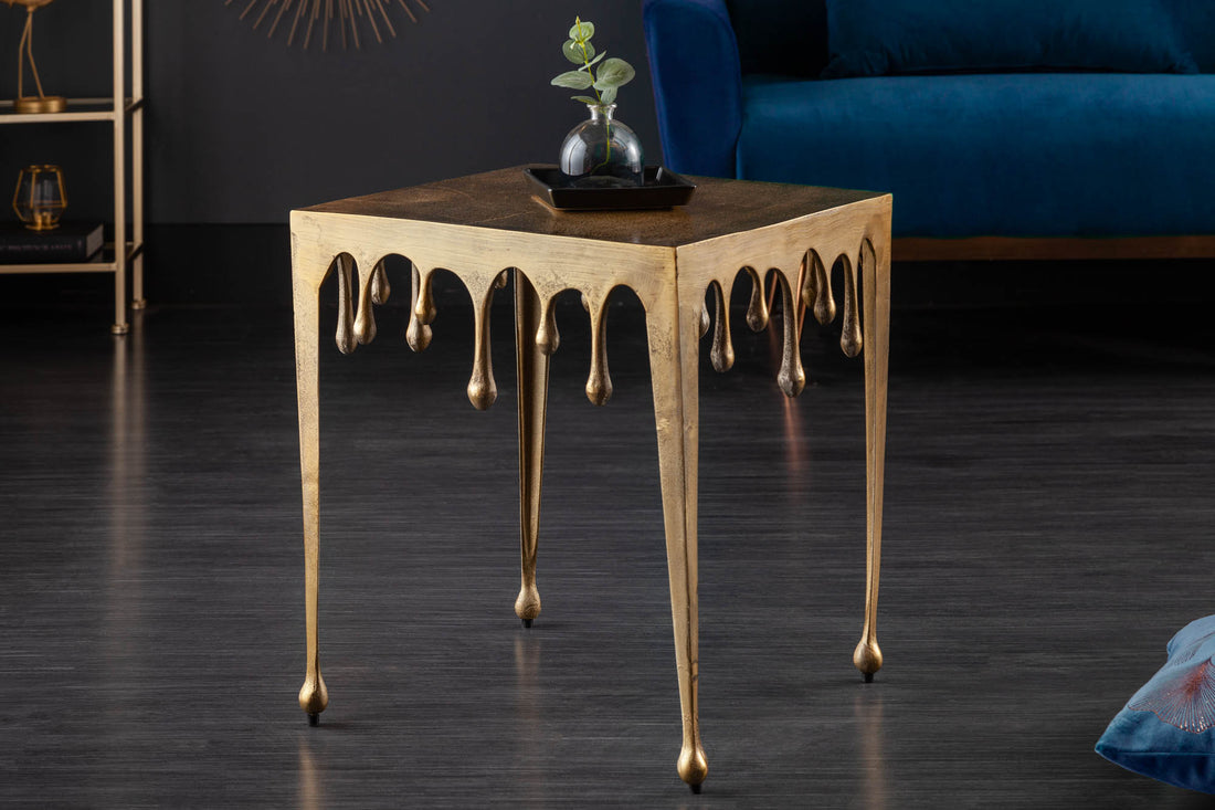 Side Table Liquid Line 50cm Gold