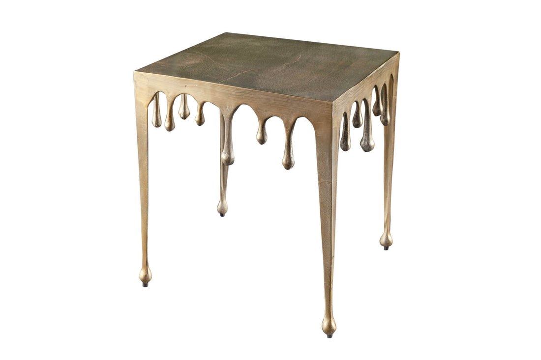 Side Table Liquid Line 50cm Metal Gold