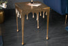 Side Table Liquid Line 44cm Metal Gold