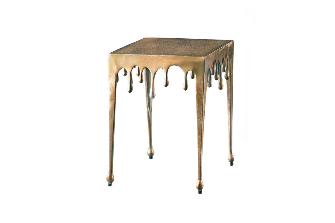 Side Table Liquid Line 44cm Metal Gold