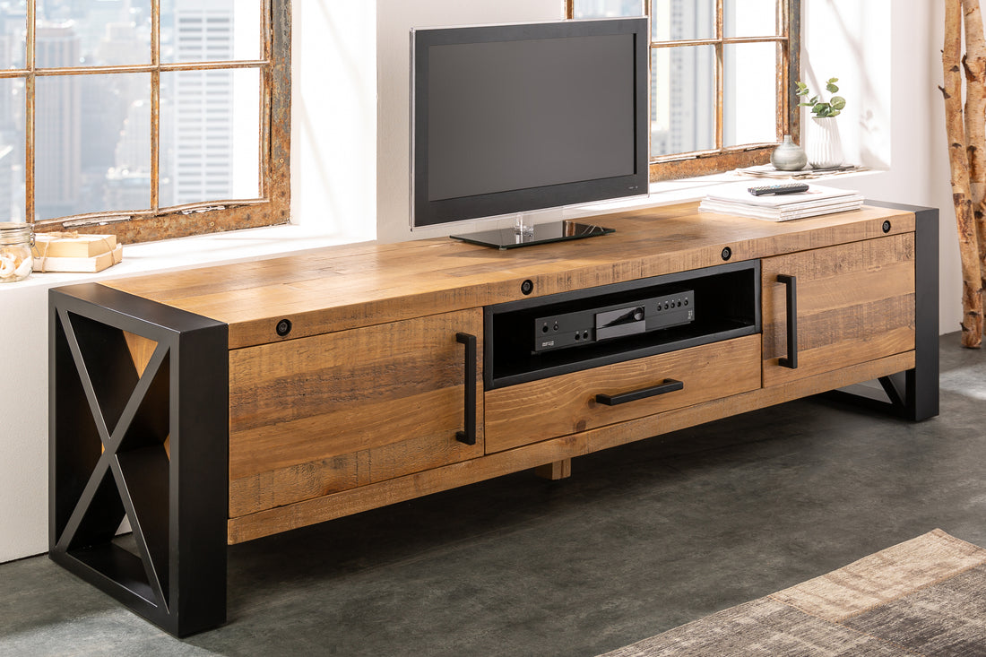 TV Stand Viking 200cm Pine Wood Natural