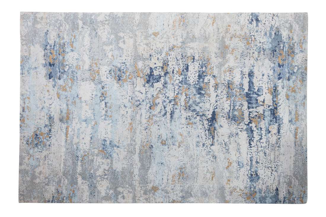 Rug Abstract 350x240cm Cotton Blue