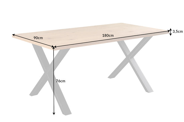 Dining Table Loft X 180cm Oak Look