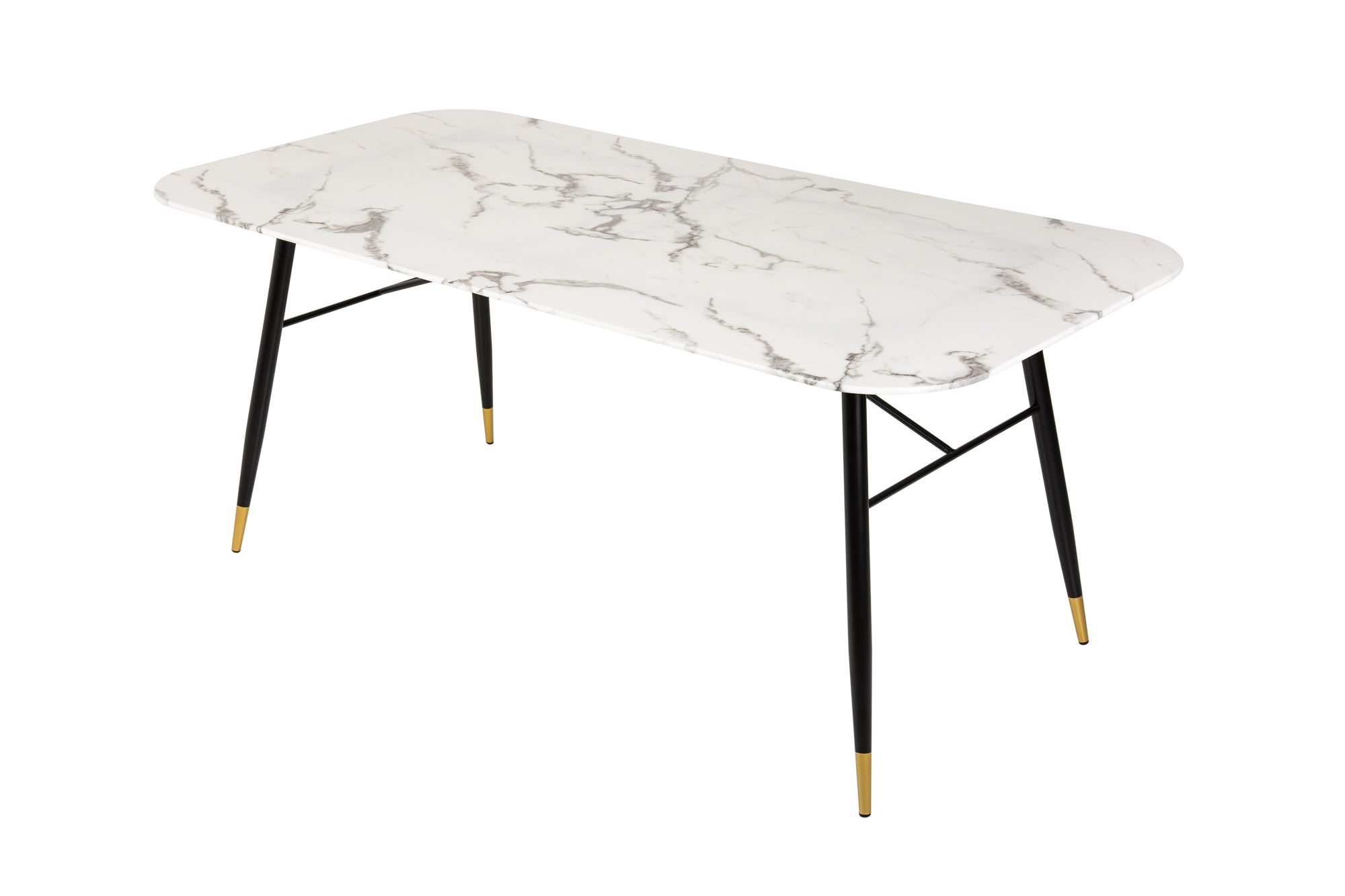 Dining Table Milano 180cm Glass White Marble Look