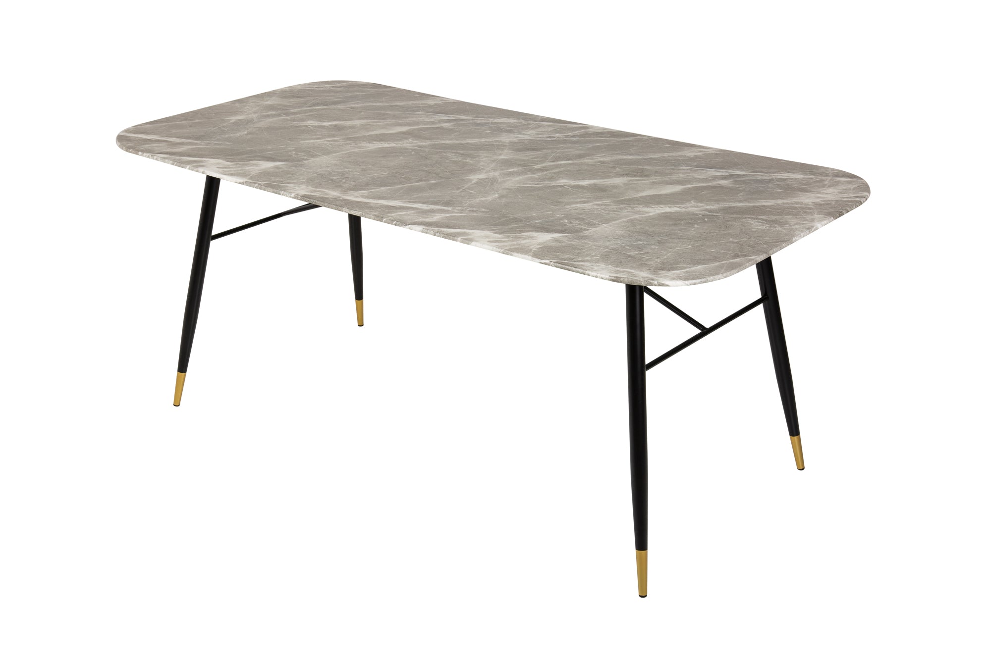 Dining Table Milano 180cm Glass Grey Marble Look