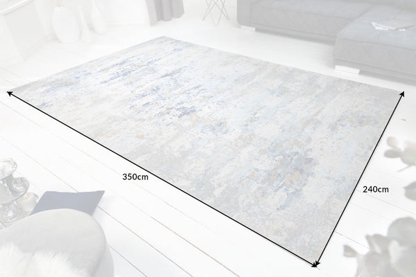 Rug Abstract 350x240cm Cotton Blue